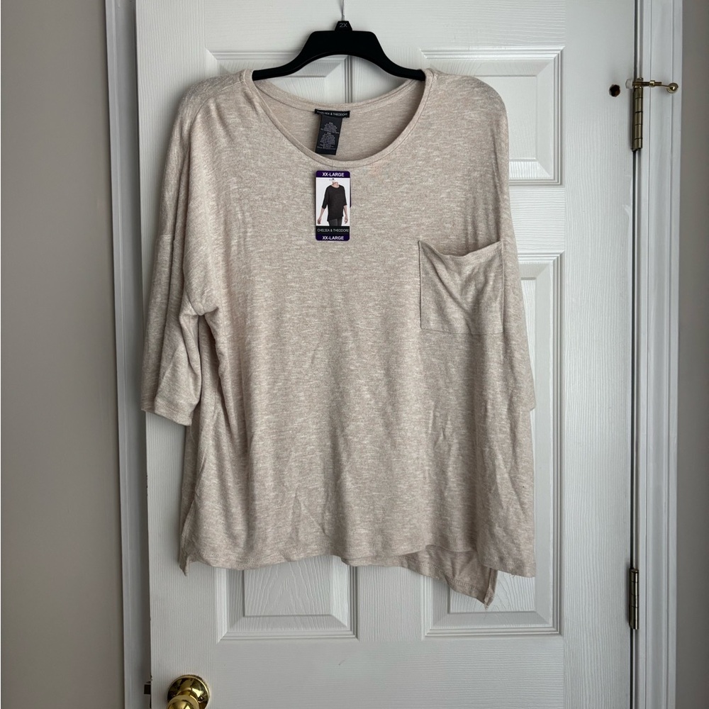 Chelsea & Theodore Cream Long Sleeve Top